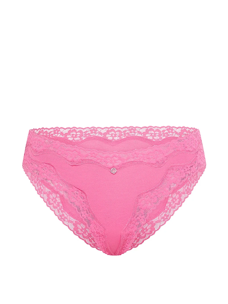 Cotton Lace-Waist Bikini Panty