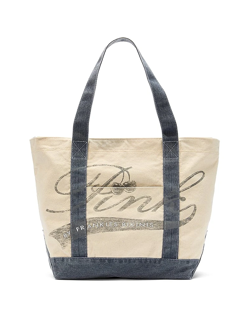 PINK by Frankies Bikinis Canvas Tote Bag