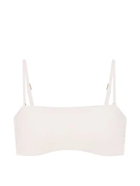 Beaded Lace-Up Bandeau Bikini Top