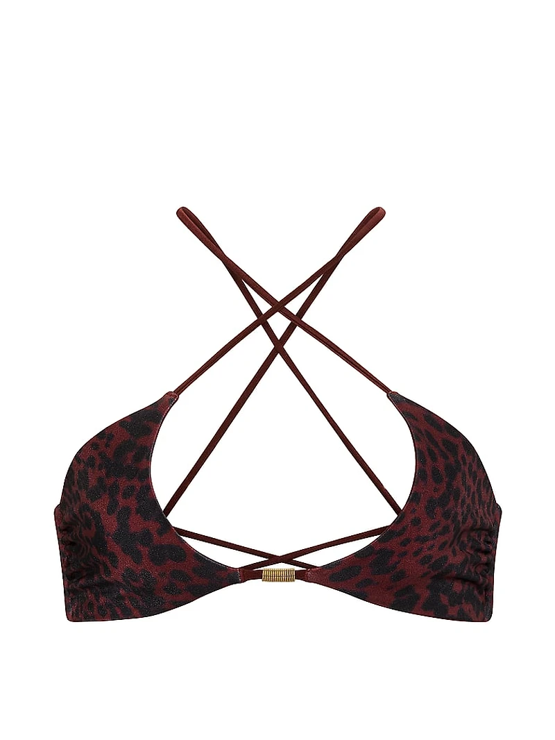 Reversible Cut-Out Rings Halter Bikini Top