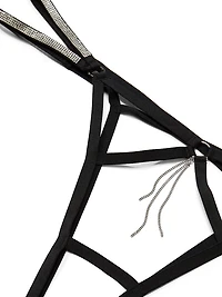 Shine Strappy Cut-Out Crotchless Brazilian Panty