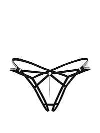 Shine Strappy Cut-Out Crotchless Brazilian Panty