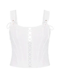 Lace & Cotton Corset Top