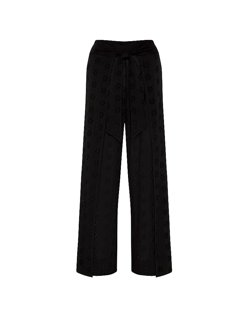 Beachwear Eyelet Wide-Leg Pant