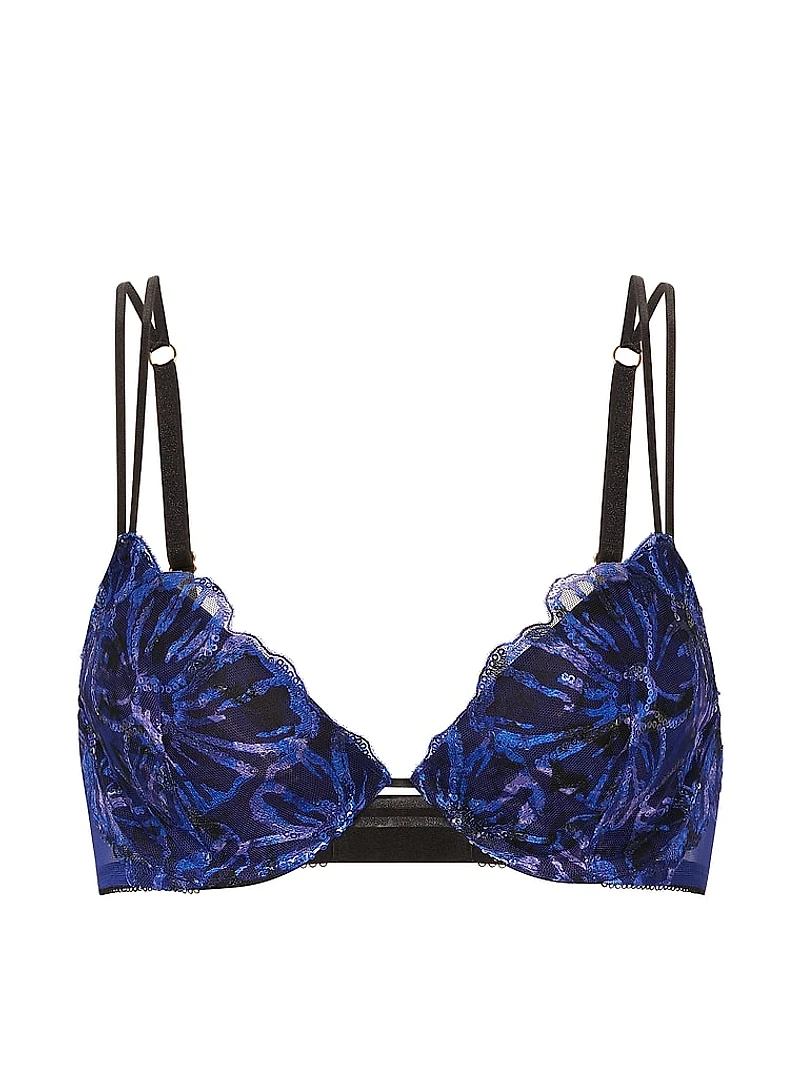 Logo Shine Strap Lightly Lined Low-Cut Demi Bra