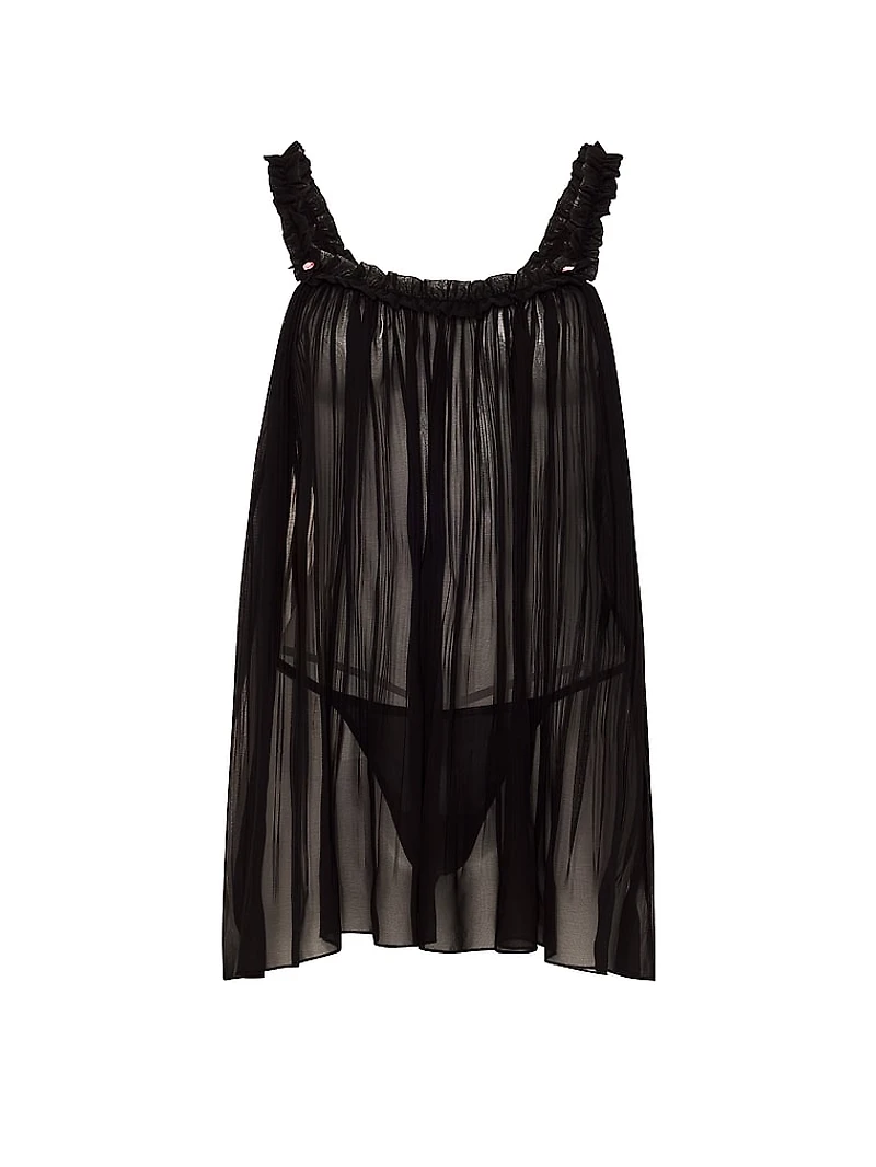 Pleated Ruffle Babydoll Set
