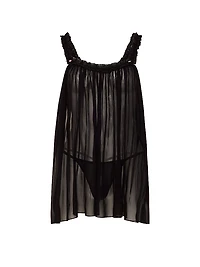 Pleated Ruffle Babydoll Set