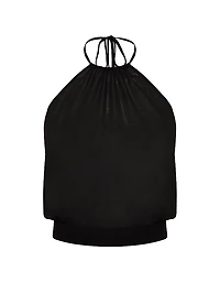 Beachwear Sheer Crinkle Halter Top