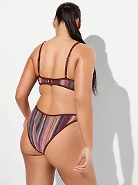 Shimmer Stripe Knit Balconette Bikini Top