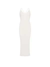 Pointelle Rib Lace-Trim Maxi Slip Dress