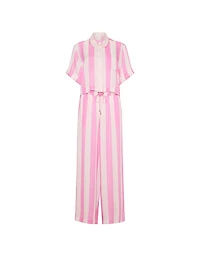 TENCEL™ Oversized Crop Short-Sleeve Long Pajama Set