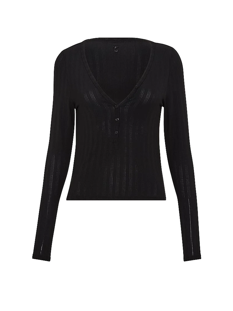 SoSoft™ Modal Ultra-Fine Long-Sleeve Henley Top