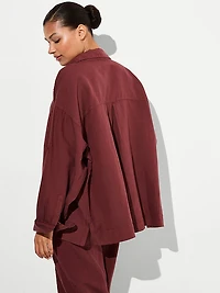 Beachwear Linen Boxy Long-Sleeve Shirt