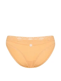 Cotton Lace-Waist Bikini Panty