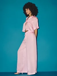 TENCEL™ Oversized Crop Short-Sleeve Long Pajama Set