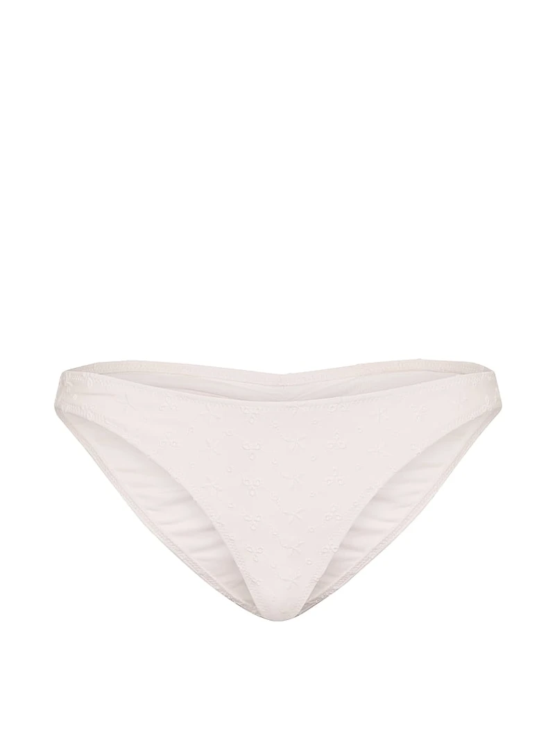 Eyelet Ruched Cheeky Bikini Bottom