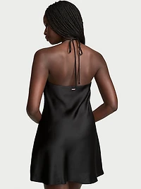 Luxe Satin Halter Mini Slip Dress