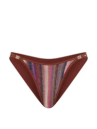 Shimmer Stripe Knit Brazilian Bikini Bottom
