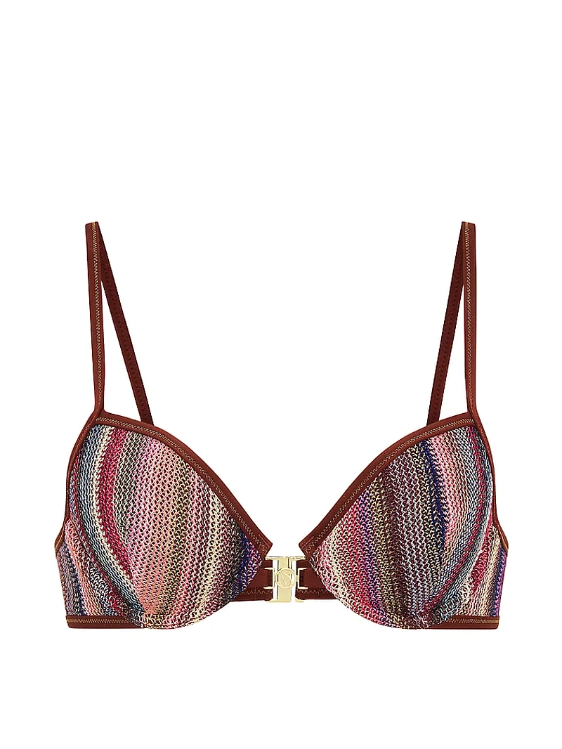 Shimmer Stripe Knit Balconette Bikini Top