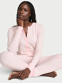 Soft Thermal Henley Long Onesie