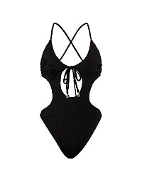 Eyelet Cut-Out Monokini One-Piece Swimsuit