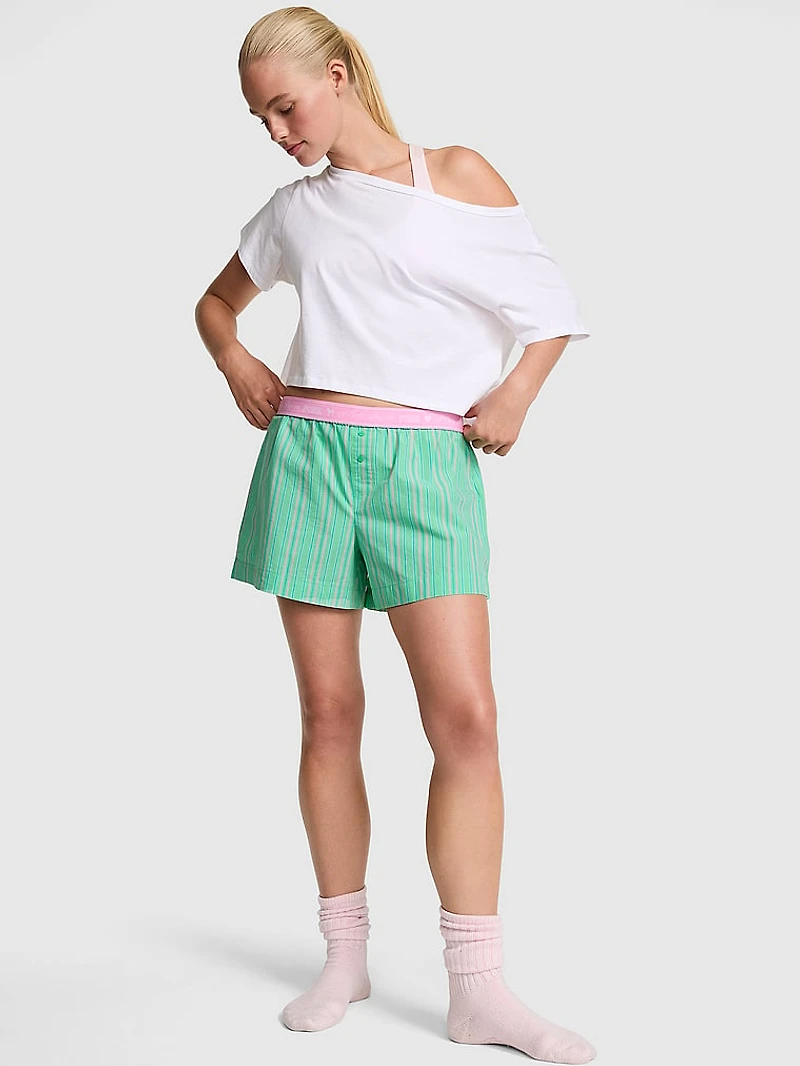 Cotton Boxy Boyfriend Pajama Shorts