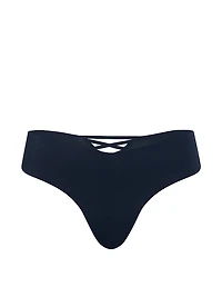 No-Show Stripe Mesh Thong Panty