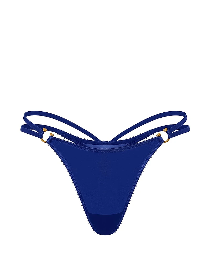 Rose Lace-Trim High-Leg Thong Panty