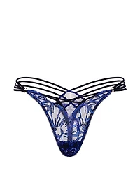 Party Floral Sequin Embroidery Thong Panty