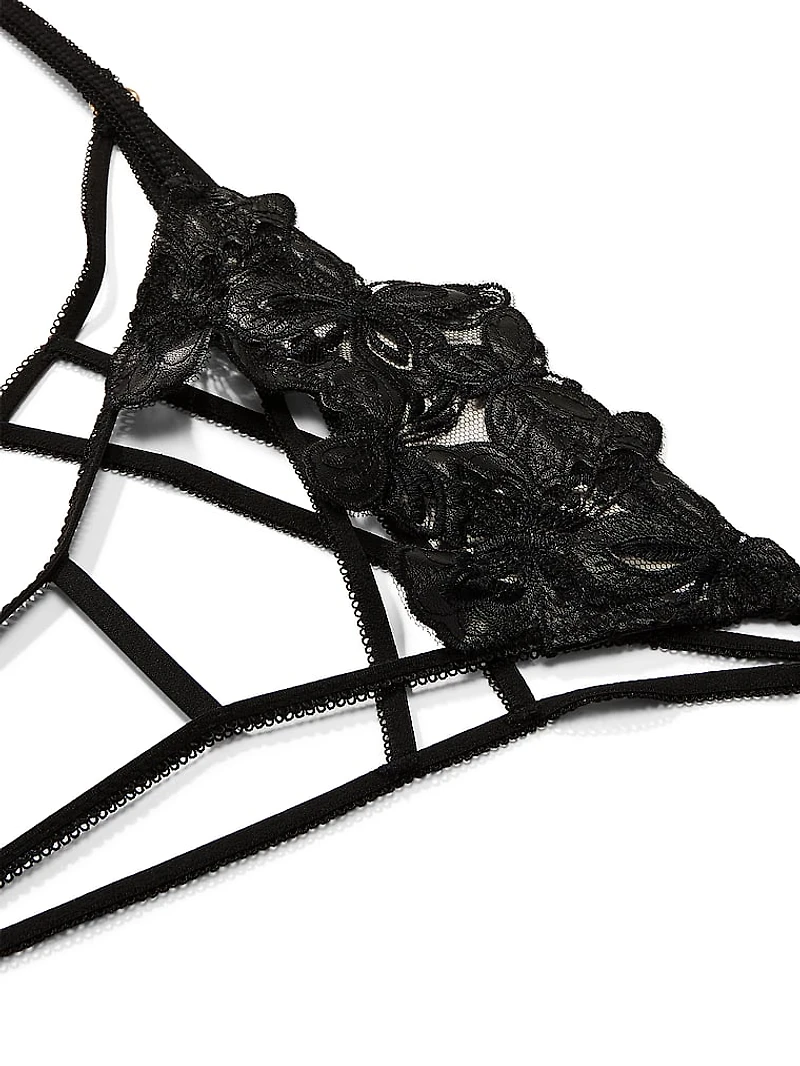 Butterflies Embroidery Crotchless Brazilian Panty