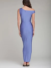Asymmetric Twist Front Midi Dress