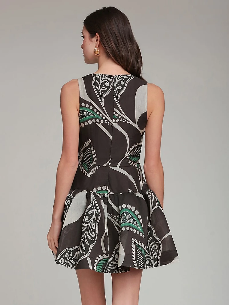 Paisley Square Neck Mini Dress
