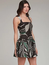 Paisley Square Neck Mini Dress