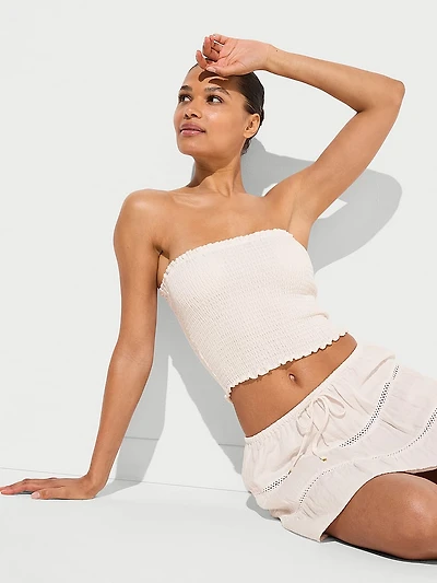 Beachwear Cotton Smocked Tube Top