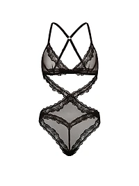 Sheer Rose Cut-Out Triangle Teddy