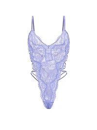 Lace Strappy Triangle Crotchless Teddy