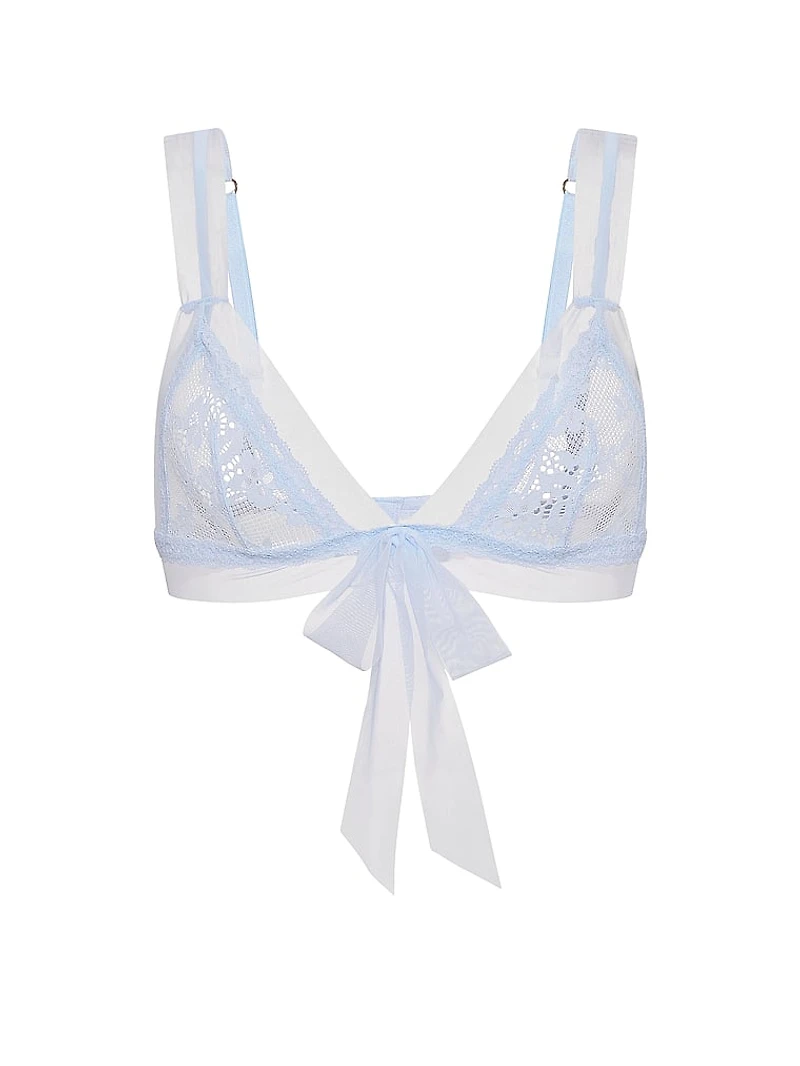 Lace Mesh-Trim Triangle Bralette