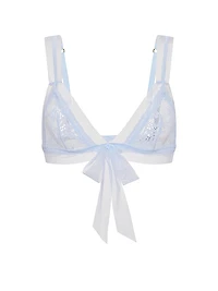 Lace Mesh-Trim Triangle Bralette
