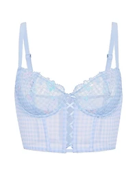 Wicked Gingham Embroidery Corset Top