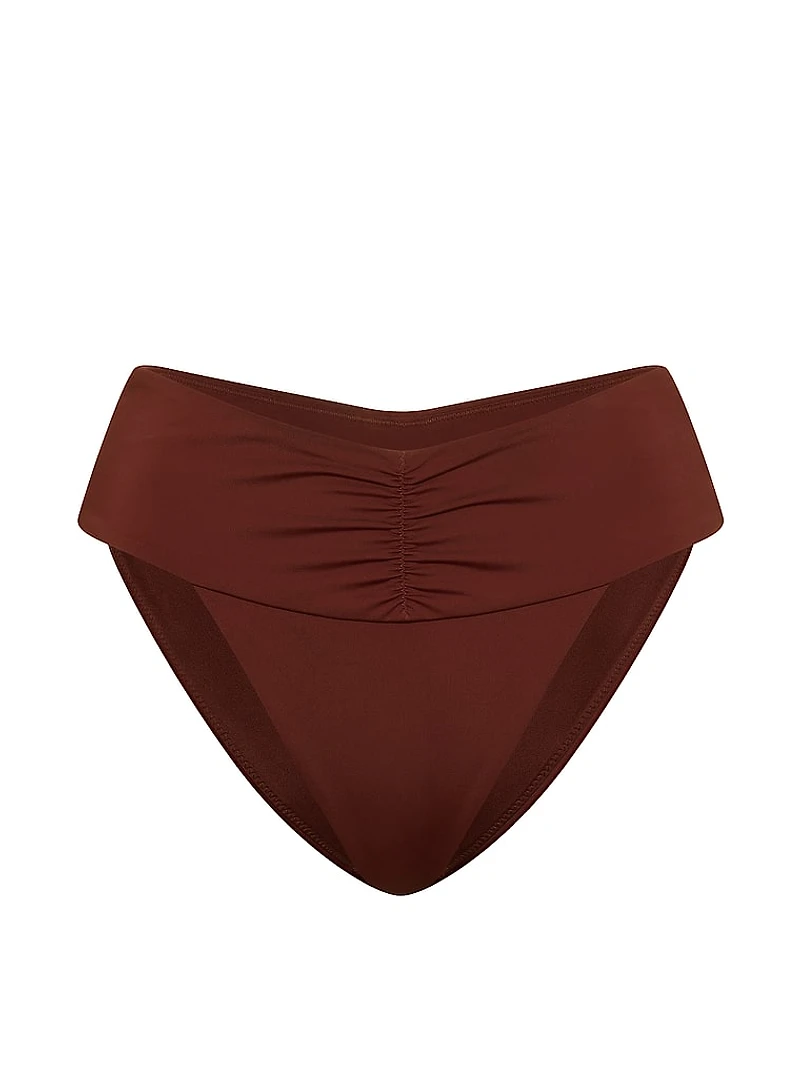 Cinched High-Waist Bikini Bottom