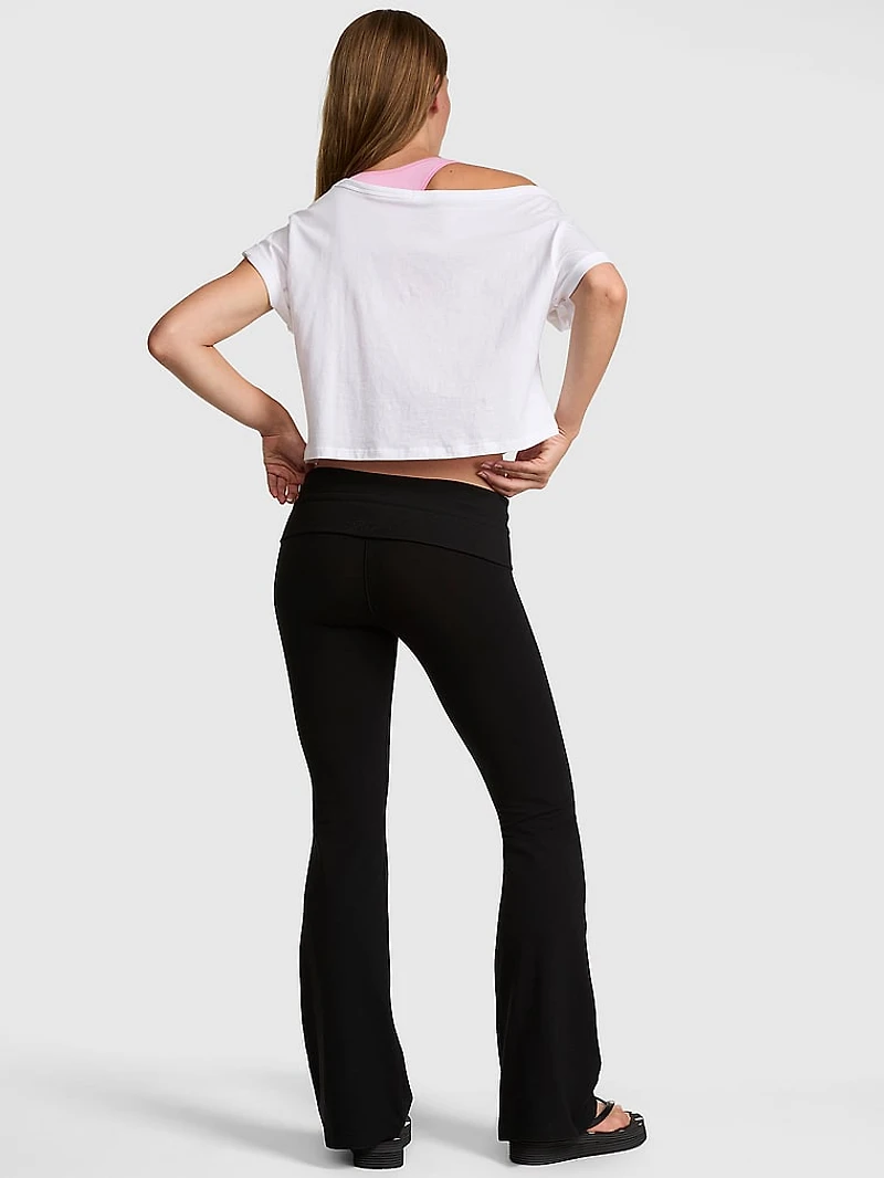 All-Day Cotton™ Rib Waistband Flare Leggings