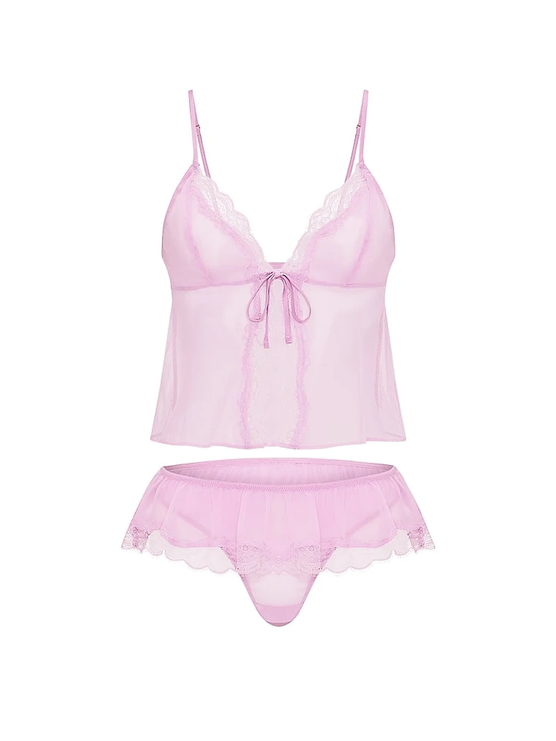 Tease Chiffon & Lace Flyaway Cami Set