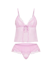 Tease Chiffon & Lace Flyaway Cami Set