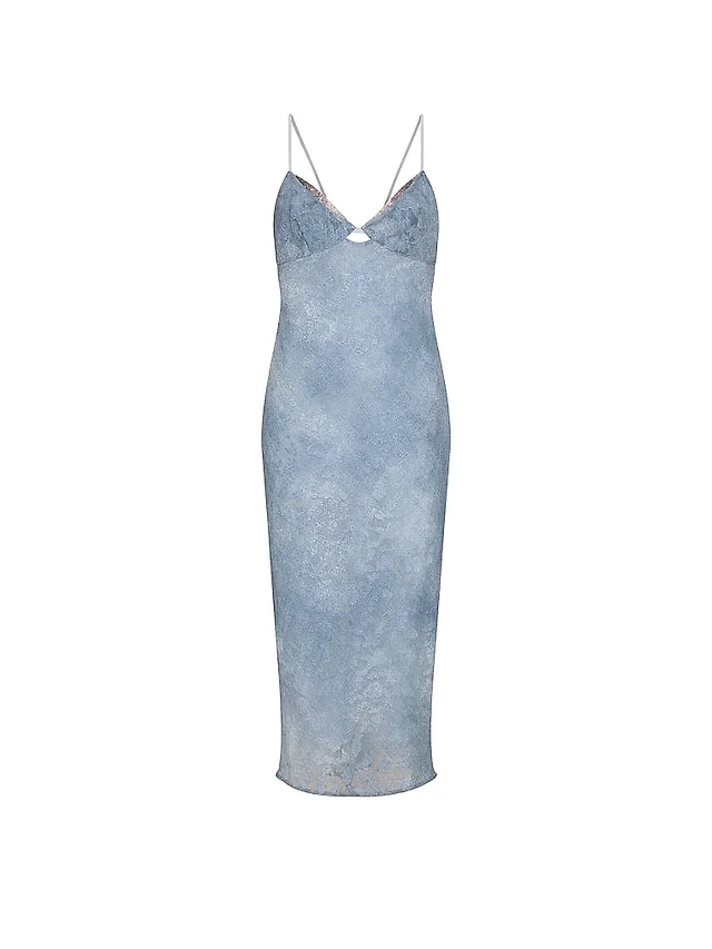 atalia linen+ denim slip dress It's all about denim essentials