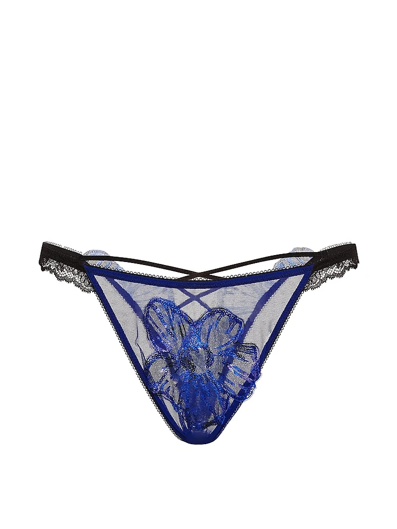 Party Floral Sequin Embroidery Brazilian Panty