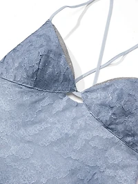 Denim Jacquard Shine Midi Slip Dress