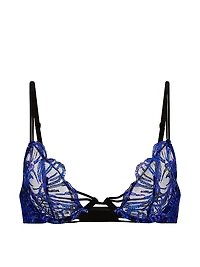 Ziggy Glam Floral Embroidery Unlined Demi Bra