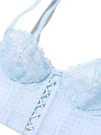 Wicked Gingham Embroidery Corset Top