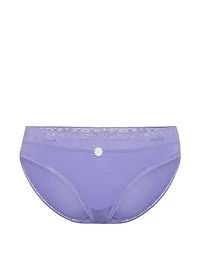 Cotton Lace-Trim Bikini Panty