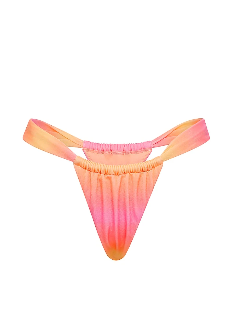 Adjustable Ruched Thong Bikini Bottom